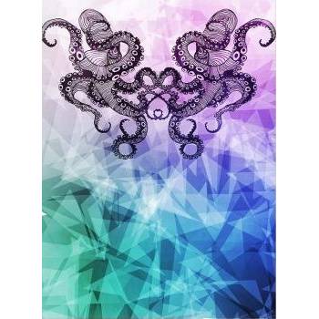 French Terry Panel von Nautistore "Chrystal Octopus" 200 x 150 cm Stoff ,Krake Tintenfisch